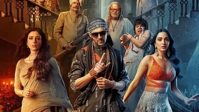 Tabu, Kartik Aaryan and Kiara Advani feature on the poster of Bhool Bhulaiyaa 2. Tabu, Kartik Aaryan and Kiara Advani feature on the poster of Bhool Bhulaiyaa 2. 