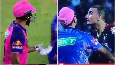 Altercation between Riyan Parag and Harshal Patel during IPL 2022 (IPL) Altercation between Riyan Parag and Harshal Patel during IPL 2022 (IPL)