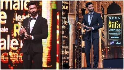 Vicky Kaushal won the Best Actor award for his revolutionary biopic Sardar Udham at the 22nd International Indian Film Academy Awards in Abu Dhabi. The star chose a black pantsuit set teamed with matching elegant accessories for the special night. His look spelt uber-cool elegance, and we cannot help but swoon. (Instagram) Vicky Kaushal won the Best Actor award for his revolutionary biopic Sardar Udham at the 22nd International Indian Film Academy Awards in Abu Dhabi. The star chose a black pantsuit set teamed with matching elegant accessories for the special night. His look spelt uber-cool elegance, and we cannot help but swoon. (Instagram)