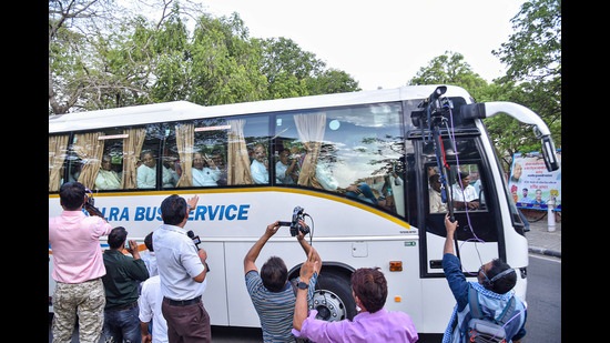 Congress legislators have been lodged in Udaipur’s Taj Aravali hotel, where the party had held its Chintan Shivir last month. (PTI)