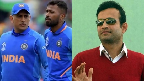 MS Dhoni and Hardik Pandya; Irfan Pathan