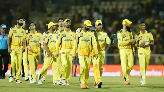 CSK players in action.(IPL)