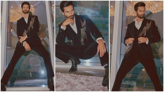 In the end, Shahid opted for a sleek side-parted and back swept hairdo, black ankle-length boots with matching socks, trimmed beard and glowing skin to round off his look for the IIFA Awards ceremony. Additionally, Shahid paid a tribute to Bappi Lahiri, who passed away earlier this year, at the awards show.(Instagram)