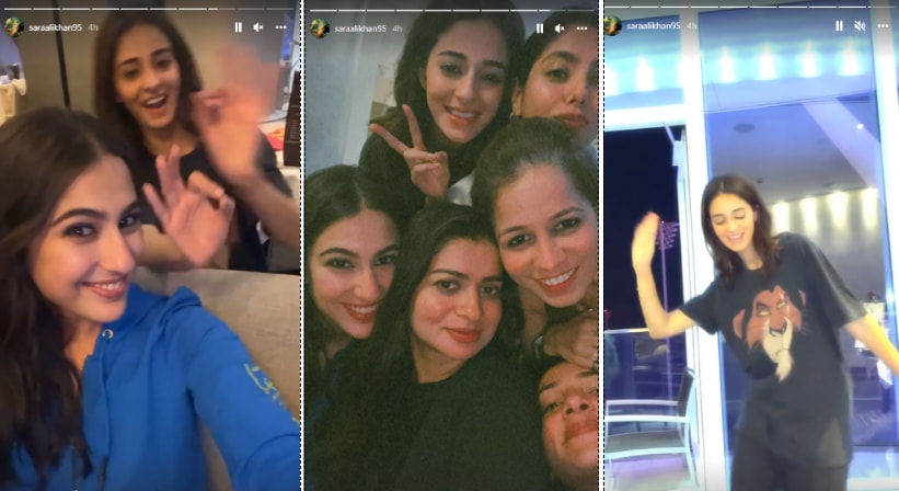 Sara Ali Khan took to Instagram Stories to give a peek inside her post-awards hang out session with Ananya Panday, and others.