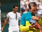 Roger Federer with his coach Ivan Ljubicic; Rafael Nadal Roger Federer with his coach Ivan Ljubicic; Rafael Nadal