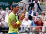 Spain's Rafael Nadal celebrates winning the men's singles final against Norway's Casper Ruud&nbsp;
