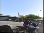 Man hit biker in Delhi (ANI)