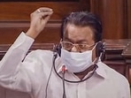 DMK MP TKS Elangovan in the Rajya Sabha. DMK MP TKS Elangovan in the Rajya Sabha.