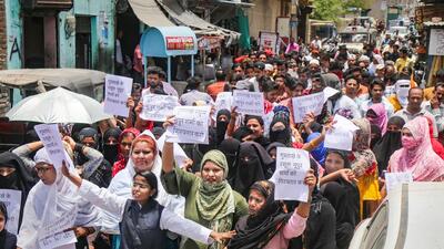 AIMIM chief Asaduddin Owaisi said Nupun Sharma, who was suspended by the BJP on Sunday for her controversial remarks, should have been arrested (PTI) AIMIM chief Asaduddin Owaisi said Nupun Sharma, who was suspended by the BJP on Sunday for her controversial remarks, should have been arrested (PTI)