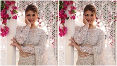 Assisted by hairstylist Amit Thakur, Jacqueline wore her tresses into a bun with a side part as she posed for the pictures. (Instagram/@jacquelinef143)