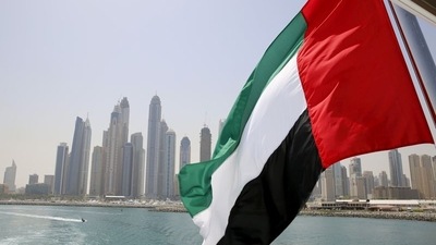 UAE flag flies over a boat at Dubai Marina, Dubai, United Arab Emirates. (REUTERS File)