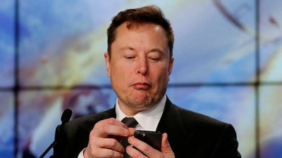 Elon Musk looks at his mobile phone in Cape Canaveral, Florida. (File image) (REUTERS)