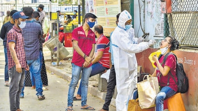 A decision to ascertain measures to contain the rising cases of Covid-19 in the state will be taken after a meeting with the state health department and medical experts, Karnataka chief minister Basavaraj Bommai said. (PTI) A decision to ascertain measures to contain the rising cases of Covid-19 in the state will be taken after a meeting with the state health department and medical experts, Karnataka chief minister Basavaraj Bommai said. (PTI)