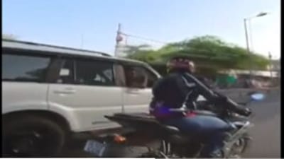 Man hit biker in Delhi (ANI)