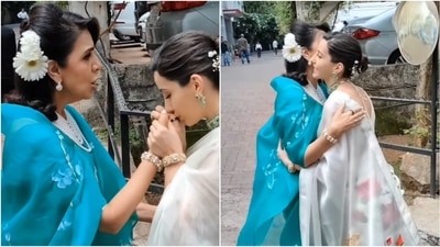 Neetu Kapoor and Nora Fatehi meet for the filming of Dance Deewane Juniors. Neetu Kapoor and Nora Fatehi meet for the filming of Dance Deewane Juniors.
