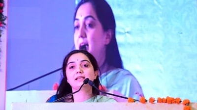Former BJP spokesperson Nupur Sharma seen in a file photo. (Twitter / NupurSharmaBJP) Former BJP spokesperson Nupur Sharma seen in a file photo. (Twitter / NupurSharmaBJP)