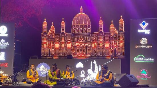 A troupe performing at the 125th anniversary celebrations of the Kasauli Club. (HT Photo)