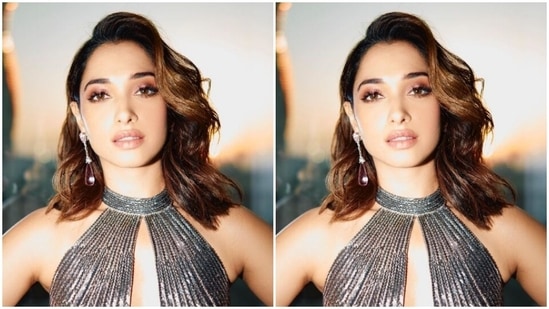 Tamannaah played muse to fashion designer Amit Aggarwal and picked a co-ord set for the pictures.(Instagram/@tamannaahspeaks)