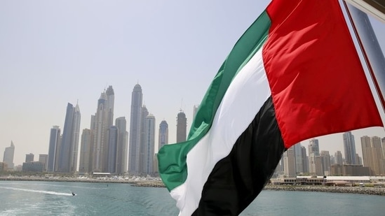 UAE flag flies over a boat at Dubai Marina, Dubai, United Arab Emirates.(REUTERS File)