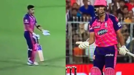 Riyan Parag and R Ashwin against Gujarat Titans in IPL 2022 (Twitter)