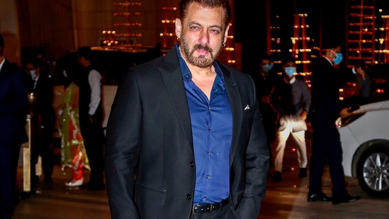 Salman Khan arrives during Arangetram ceremony of Radhika Merchant, in Mumbai, Sunday, June 5, 2022. (PTI Photo)(PTI06_05_2022_000255B)(PTI) Salman Khan arrives during Arangetram ceremony of Radhika Merchant, in Mumbai, Sunday, June 5, 2022. (PTI Photo)(PTI06_05_2022_000255B)(PTI)