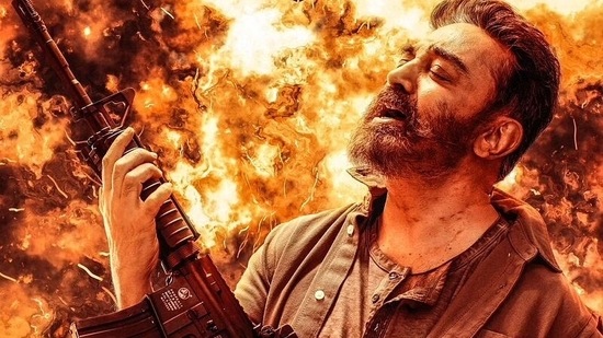 Kamal Haasan in a still from Vikram. Kamal Haasan in a still from Vikram. 