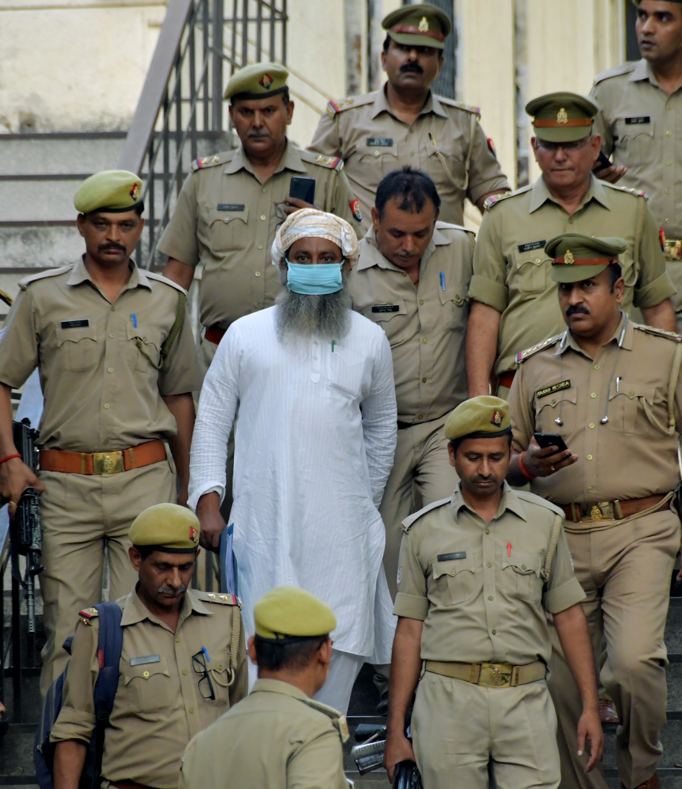 Waliullah Khan, the convict in the 2006 Varanasi serial blasts case, being brought to the Ghaziabad district and sessions court on Monday. (ANI) Waliullah Khan, the convict in the 2006 Varanasi serial blasts case, being brought to the Ghaziabad district and sessions court on Monday. (ANI)