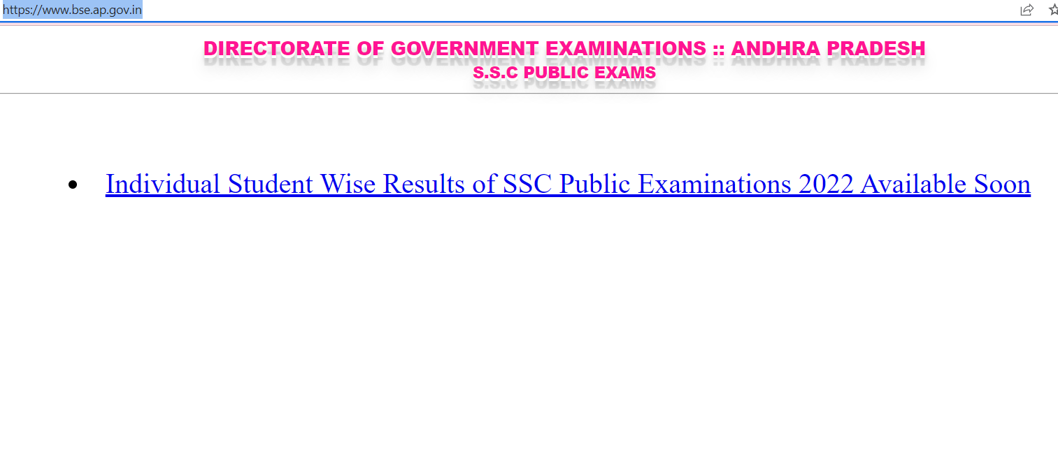 AP SSC result announced at .bse.ap.gov.in.