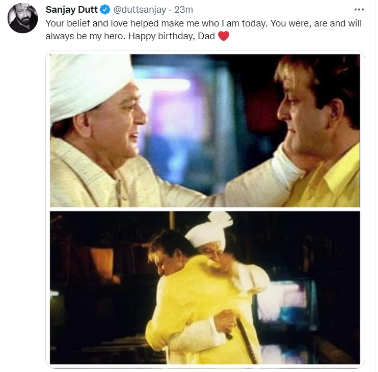 Sanjay Dutt wrote a note for Sunil Dutt on his birthday.