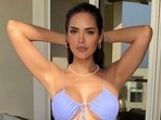 Esha Gupta in blue halter neck bikini is daydreaming on a white-sand beach in new sunkissed pic