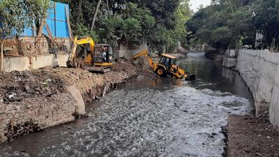 Cleaning of Ambil odha underway on Monday. (HT PHOTO) Cleaning of Ambil odha underway on Monday. (HT PHOTO)