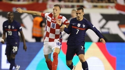 UEFA Nations League - Group A - Croatia v France - Stadion Poljud, Split, Croatia - June 6, 2022 Croatia's Mislav Orsic in action with France's Antoine Griezmann (REUTERS)