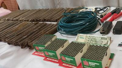 Police said explosive sticks, detonators and cordtex wires have been seized at the instance of the accused (HT Photo)