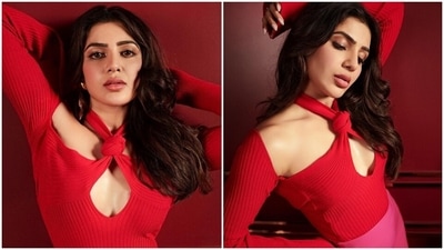 Samantha Ruth Prabhu in sultry cut-out top and flared pants champions colour block fashion for summer (Instagram) Samantha Ruth Prabhu in sultry cut-out top and flared pants champions colour block fashion for summer (Instagram)