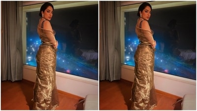 The photos show Sobhita standing by a window inside her hotel room and watching over the city lights. The star served stunning poses in them and embraced the free-spirited women vibes for the shoot. (Instagram)