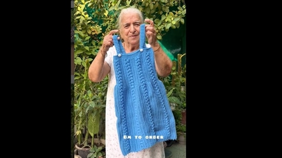 The grandmother started her knitting business at 78 along with her granddaughter.&nbsp;(caughtcrafthanded/Instagram)