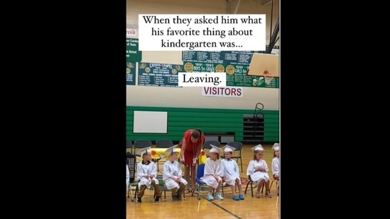The kid’s answer to what his favourite thing in kindergarten was will make you laugh out loud. (courtney.lindbert/Instagram) The kid’s answer to what his favourite thing in kindergarten was will make you laugh out loud. (courtney.lindbert/Instagram)