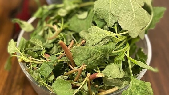 When we talk about green leafy vegetables, it is spinach, fenugreek or cabbage that come to mind first. The lesser-known amarnath or chaulai may not attract much of spotlight in comparison but is a storehouse of nutrients. Here are its amazing health benefits explained by nutritionist Lovneet Batra.(Instagram/Lovneet Batra)