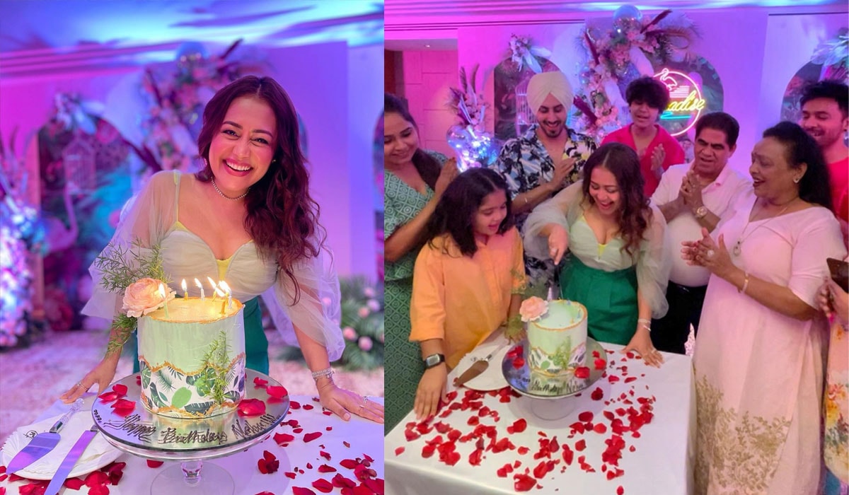 Neha Kakkar during her birthday celebrations.&nbsp;