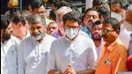 Shiv Sena candidates Sachin Ahir and Amshya Padvi after filing their nomination papers for the state legislative council elections, at Vidhan Bhavan on Wednesday. Tourism minister Aaditya Thackeray is also seen. PTI Photo Shiv Sena candidates Sachin Ahir and Amshya Padvi after filing their nomination papers for the state legislative council elections, at Vidhan Bhavan on Wednesday. Tourism minister Aaditya Thackeray is also seen. PTI Photo