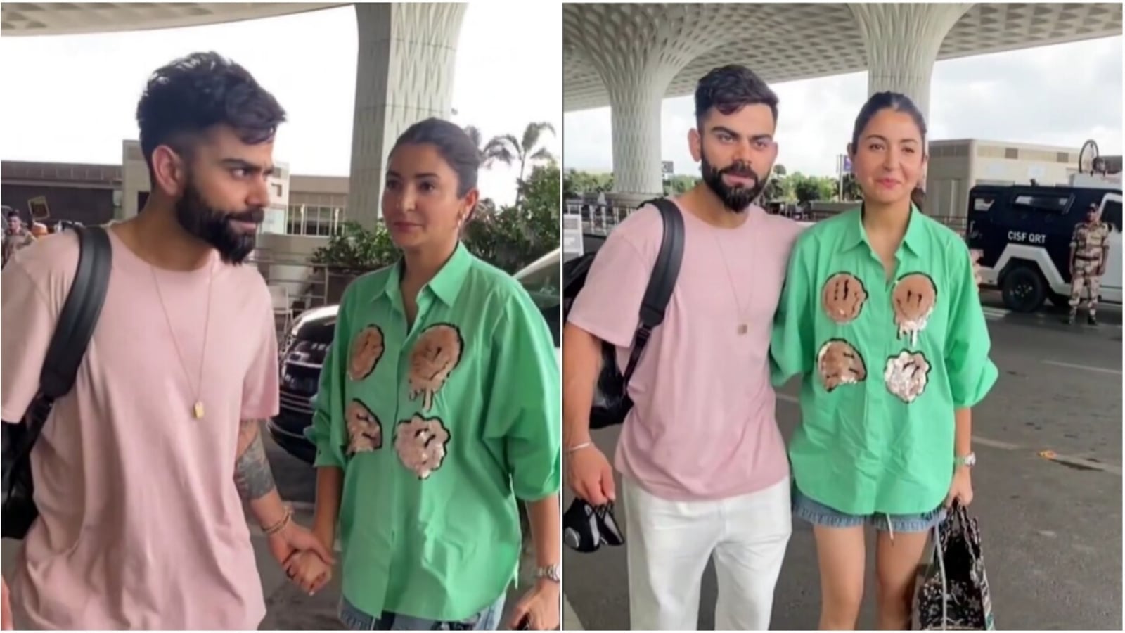 Photos: Anushka Sharma and hubby Virat Kohli arrive at the airport