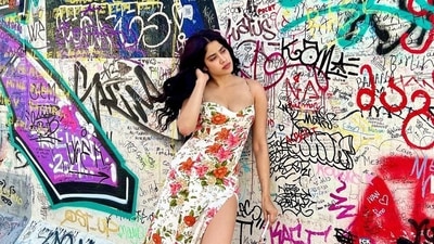 She also posed in front of a graffiti wall in Berlin. Her cousin Shanaya Kapoor, who is set to make her acting debut in Dharma Productions' Bedhadak, commented on Janhvi's post, “I'm stealing this dress.” She also posed in front of a graffiti wall in Berlin. Her cousin Shanaya Kapoor, who is set to make her acting debut in Dharma Productions' Bedhadak, commented on Janhvi's post, “I'm stealing this dress.”