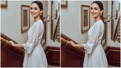 Manushi’s fashion diaries are a treat for sore eyes. A few days back, Manushi looked ethereal in a white ethnic co-ord set from the shelves of Blush and M. (Instagram/@manushi_chhillar)