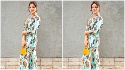 In multiple oxidised silver statement necklaces from the house of Chaotiq, Rubina gave an ethnic twist to her overall look for the day. (Instagram/@rubinadilaik)