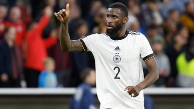 Germany's Antonio Rudiger acknowledges fans after the match&nbsp; (REUTERS)