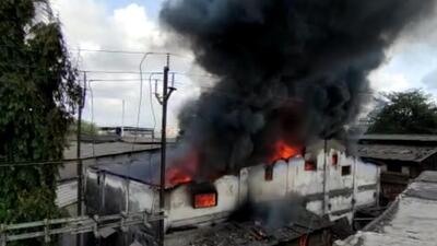 Visuals from the factory in Bhiwandi, Maharashtra. (HT Photo)