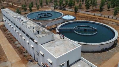 Visuals from the water treatment plant under the Astol project in Gujarat. (HT Photo) Visuals from the water treatment plant under the Astol project in Gujarat. (HT Photo)