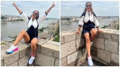 Hina served fun poses for the photoshoot and flaunted her comfy and chic ensemble. Her outfit is a perfect holiday pick for when you don't want to dress up too much and still make jaws drop with your style. (Instagram/@realhinakhan) Hina served fun poses for the photoshoot and flaunted her comfy and chic ensemble. Her outfit is a perfect holiday pick for when you don't want to dress up too much and still make jaws drop with your style. (Instagram/@realhinakhan)