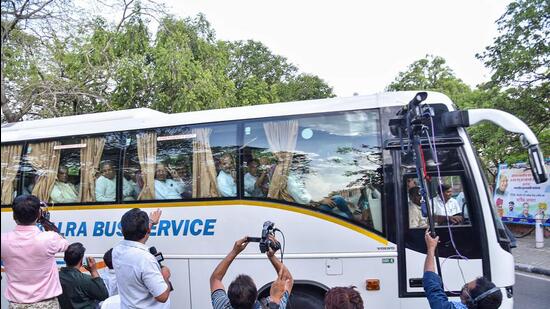 Congress lawmakers were taken to Udaipur ahead of the Rajya Sabha elections. (PTI)