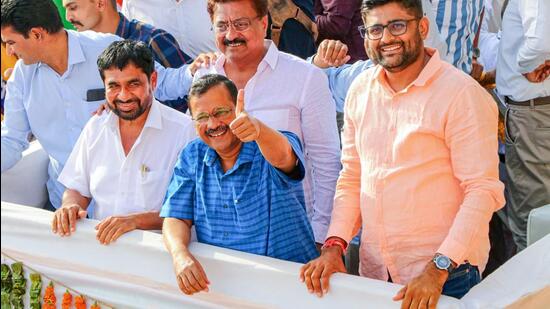 Die Entscheidung der AAP, ihre Einheit in Gujarat aufzulösen und neue Komitees zu bilden, kam zwei Tage, nachdem der nationale Vorsitzende der Partei, Arvind Kejriwal, eine Tiranga Yatra in Mehsana abgehalten hatte.  (PTI)